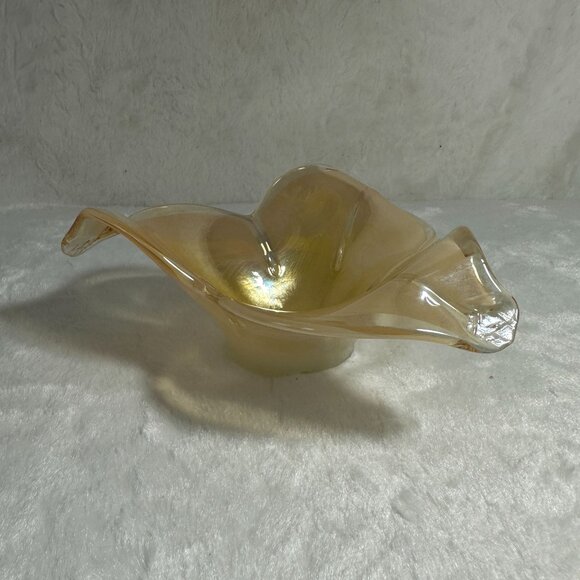 Murano Handcrafted Glass Flower-Shaped Bowl Mid Century Second Technique - Picture 5 of 10